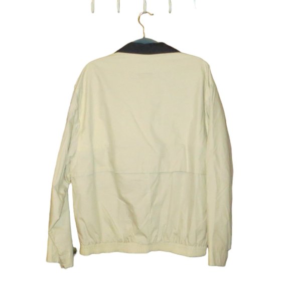 London Fog Men's Lightweight Jacket Ivory With Navy Blue Color Size Large Reg - Picture 4 of 10